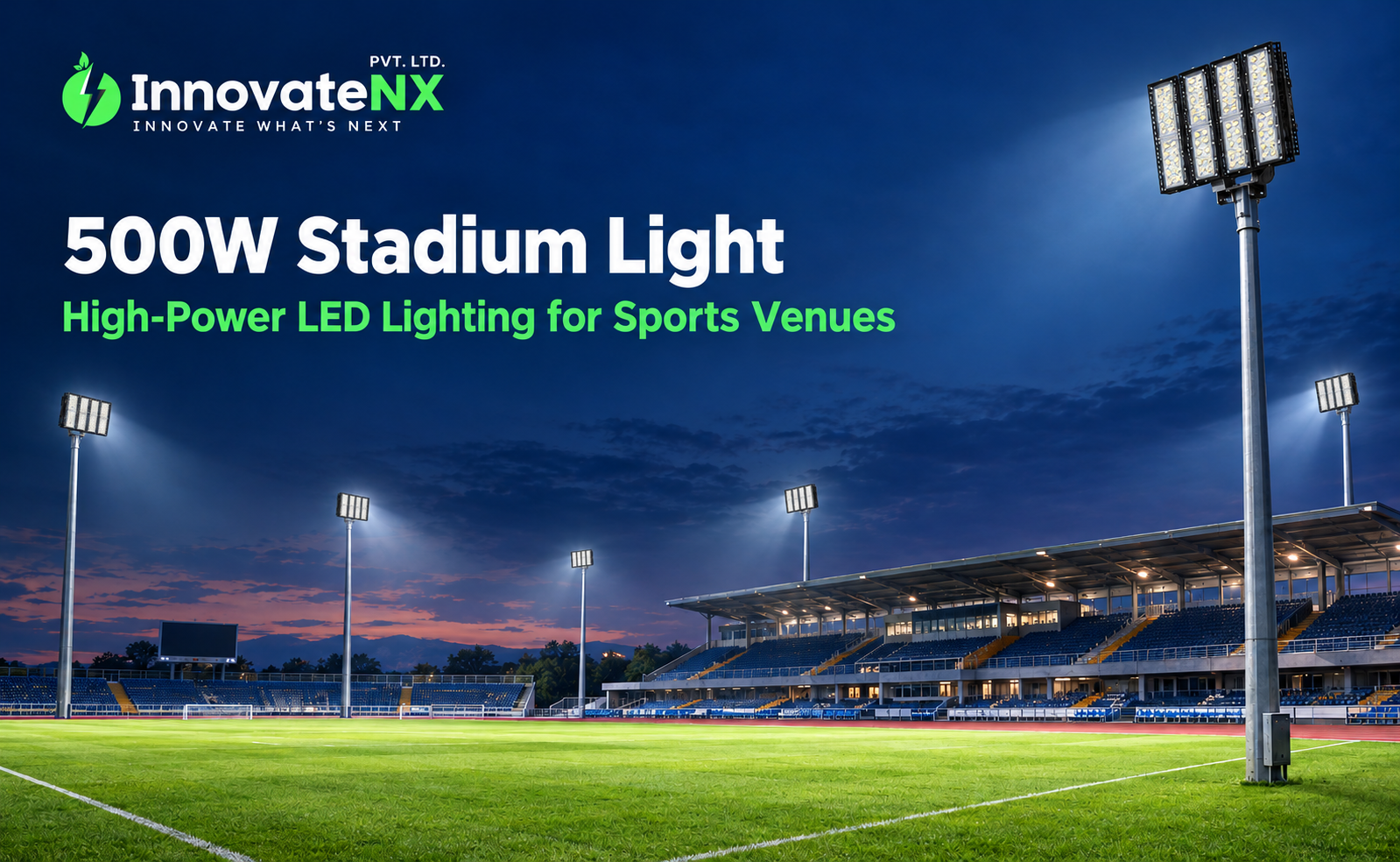 InnovateNX High-Power 500 Watt Stadium Light for Large Sports Venues